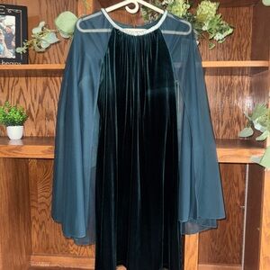 Elegant Green Velvet Dress